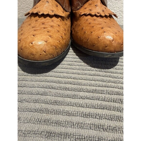 Ariat Women’s Ostrich Vamp Lace-Up Boots Size 11 Brown Exotic Leather Western - Picture 10 of 15